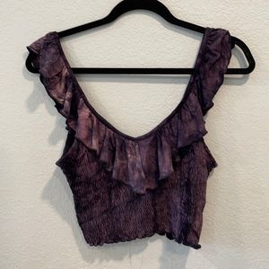Purple tie dye crop top